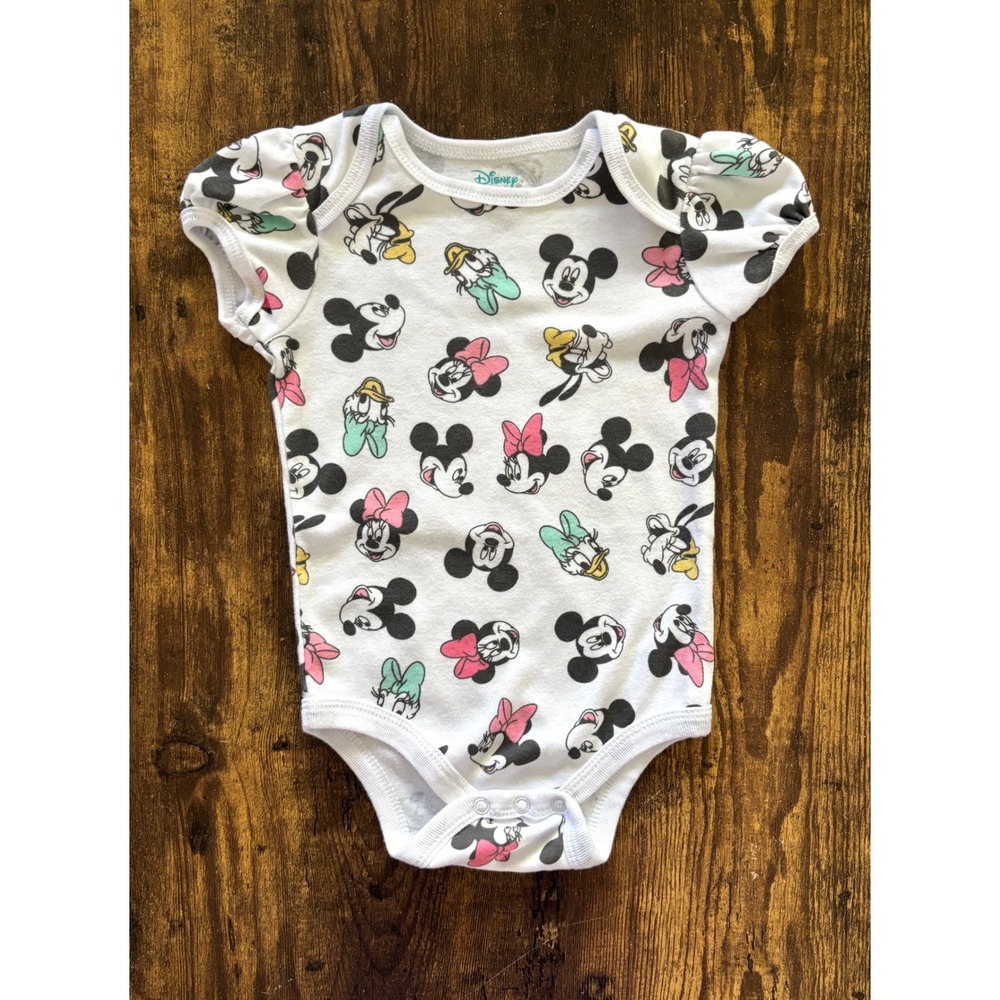 Disney Baby Mickey Minnie Daisy Duck Goofy Bodysuit White 18M